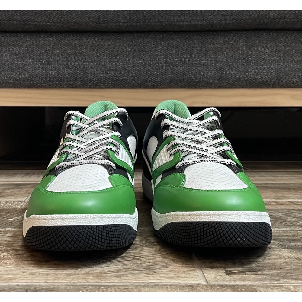 $1,195 NIB Gucci Colorblocked White Green Multicolor Low-Top Sneakers Size 13.5 - Picture 6 of 9
